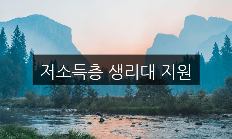 저소득층 생리대 지원, 신청 방법과 자격 조건 총정리