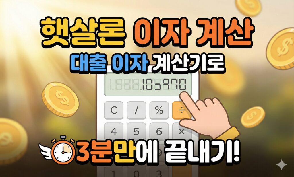 햇살론 이자 계산, 대출 이자 계산기로 3분만에 끝내기